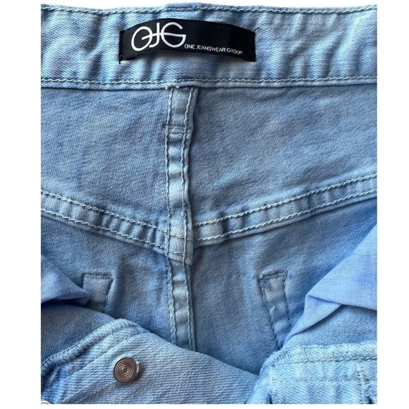 OJG Dip Dye! Mid Length Light Ombré Acid Wash Denim Shorts 5 Pockets Size 28 / 6 - Picture 6 of 9